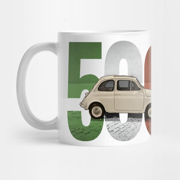 A Classic Fiat 500 on White by CACreative